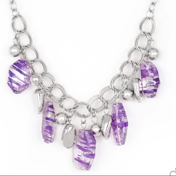 Paparazzi Silver and Purple Necklace - Picture 2 of 7